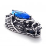 Dragon-head Titanium Pendant with Blue Zircon 21179