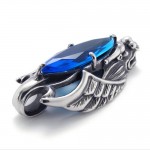 Dragon-head Titanium Pendant with Blue Zircon 21179