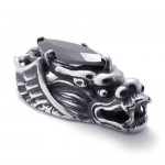 Titanium Dragon-head Pendant with Black Zircon 21181