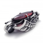 Dragon head Titanium Pendant with Red Zircon 21182