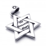 Titanium Lucky Star Pendant with Black Zircon 21334