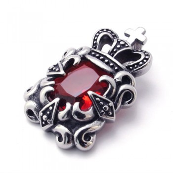 Titanium Pendant with Red Zircon 21339