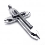 Three Layers Titanium Cross Pendant 21434