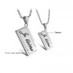 Titanium Silver Lovers Pendants with Free Chains C624