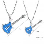 Titanium Blue Guitar Pendants with Free Chains C343