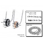 Titanium Lovers Pendants with Rhinestones and Free Chains C729