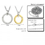 Titanium Silver and Gold Rings "Lock Our Love" Lovers Pendants with Dimaonds and Free Chains C350