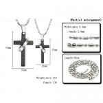 Titanium Black Cross Lovers Pendants with Free Chains C287