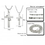 Titanium Silver Cross Pendants with Free Chains 136