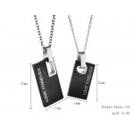 Titanium Black Rectangle Lovers Pendants with Free Chains 291