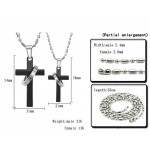 Titanium Cross Lovers Pendants with Free Chains 136