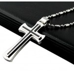 Titanium Steel Men's Pendants And Necklace Cross 01
