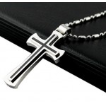 Pure Titanium Men's Pendants And Necklace Cross 01