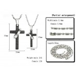 Titanium Blue Cross Bible Lovers Pendants with Free Chains C287