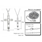 Titanium Silver Inlay Cross Pendants with Free Chains 108