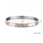 Tatanium Rose Gold and Black "Be True TO one's World" Couple Bangles with Circular holes C868