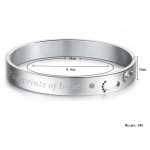 Tatanium "Footrints of Love" Couple Bangles with Hollow Footprints and Rhinestones C850