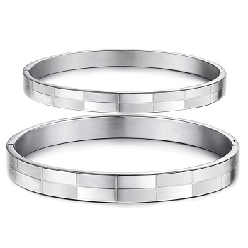 Tatanium Simple-grid Couple Bangles C855