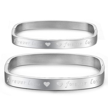 Tatanium Square "Foreverlove" Couple Bangles C865