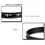 Tatanium Black Couple Bangles with White Cross C747