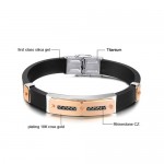 Titanium with Silicone Magnetic Energy Health Men's Bracelet C703