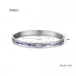 Tatanium Couple Bangles with Blue Flowers C858