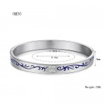 Tatanium Couple Bangles with Blue Flowers C858