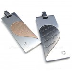 Titanium Couples Heart Pendant Necklace (Free Chain)(One Pair)