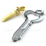 Couples Gold Silver Titanium Key Pendant Necklace (Free Chain)(One Pair)