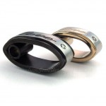Gold And Black Rings Titanium Couples Pendant Necklace (Free Chain)(One Pair)