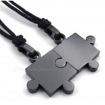 Titanium Black Couples Pendant Necklace (Free Chain)(One Pair)