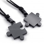 Titanium Black Couples Pendant Necklace (Free Chain)(One Pair)