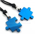 Titanium Blue Couples Pendant Necklace (Free Chain)(One Pair)