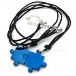 Titanium Blue Couples Pendant Necklace (Free Chain)(One Pair)