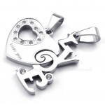 Charming Hearts Titanium Couples Pendant Necklace (Free Chain)(One Pair)