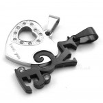 Fashion Titanium Couples Hearts Pendant Necklace (Free Chain)(One Pair)