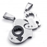 Titanium Couples Two Hearts Pendant Necklace (Free Chain)(One Pair)