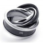 Titanium Couples Interlocking Circles Pendant Necklace (Free Chain)(One Pair)