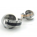 Eternal Love Titanium Couples Interlocking Rings Pendant Necklace (Free Chain)(One Pair)