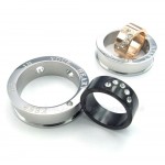 Interlocking Circles Titanium Couples Pendant Necklace (Free Chain)(One Pair)