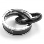 Double Circles Titanium Couples Pendant Necklace (Free Chain)(One Pair)