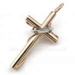 Titanium Cross Rings Couples Pendant Necklace (Free Chain)(One Pair)