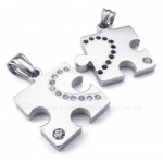 Titanium Sign Couples Pendant Necklace (Free Chain)(One Pair)