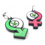 Boy And Girls Titanium Symbol Pendant Necklace (Free Chain)(One Pair)