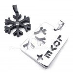 Titanium Black Snowflake Couples Pendant Necklace (Free Chain)(One Pair)