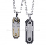 Titanium Couples Pendant Necklace (Free Chain)(One Pair)