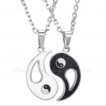 Titanium Tai Chi Couples Pendant Necklace (Free Chain)(One Pair)