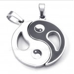 Titanium Tai Chi Couples Pendant Necklace (Free Chain)(One Pair)