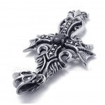 Titanium Cross Pendant Necklace With Black Zircon (Free Chain)