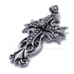 Titanium Cross Pendant Necklace With Black Zircon (Free Chain)